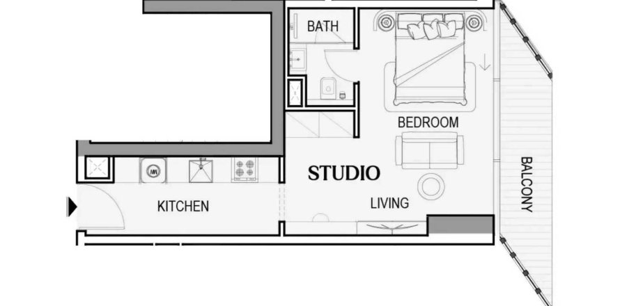 Apartmen di Tresora by Wadan di Jumeirah Village Circle, Dubai, UAE 42.91 meter persegi № 715969