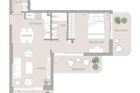 Apartmen di Jumeirah Village Circle, Dubai, UAE 1 bilik, 39 meter persegi № 732356 - foto 5