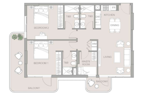 Apartmen di Jumeirah Village Circle, Dubai, UAE 1 bilik, 39 meter persegi № 732356 - foto 7