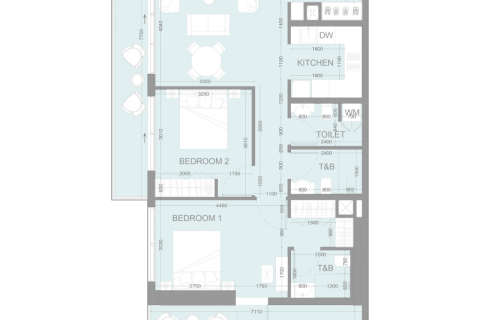 Apartament na sprzedaż w Jumeirah Village Triangle, Dubai, ZEA 1 pokój, 52 mkw., nr 732354 - zdjęcie 8