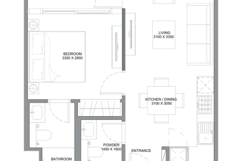 Apartman u Umm Al Quwain, UAE 1 spavaća soba, 48 m2 Br. 690261 - fotografija 8