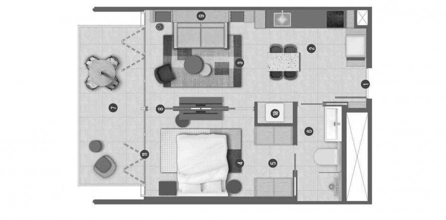Apartment in Rove Home Marasi Drive in Business Bay, Dubai, UAE 1 bedroom, 57.51 sq.m. № 574688