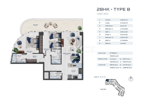 Wohnung zum Verkauf in Al Marjan Island, Ras Al Khaimah, VAE 3 Schlafzimmer, 290 m2 Nr. 693311 - Foto 23