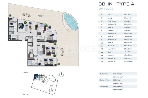 Wohnung zum Verkauf in Al Marjan Island, Ras Al Khaimah, VAE 3 Schlafzimmer, 290 m2 Nr. 693311 - Foto 24