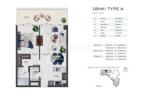 Byt v Al Marjan Island, Ras Al Khaimah, SAE 1 ložnice, 56 m² Č.: 693309 - fotografie 19
