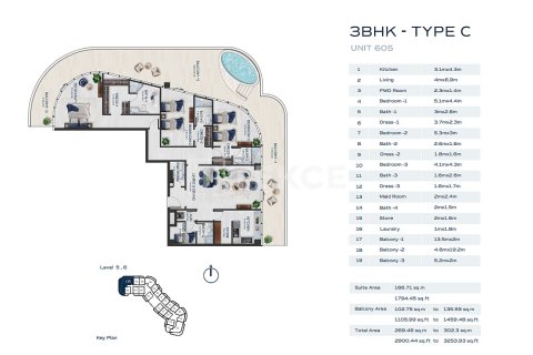 Byt v Al Marjan Island, Ras Al Khaimah, SAE 2 ložnice, 138 m² Č.: 693310 - fotografie 25