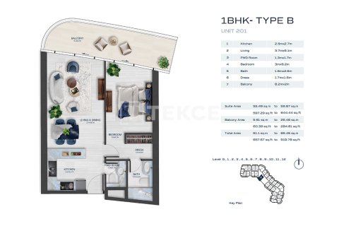 Byt v Al Marjan Island, Ras Al Khaimah, SAE 2 ložnice, 138 m² Č.: 693310 - fotografie 20