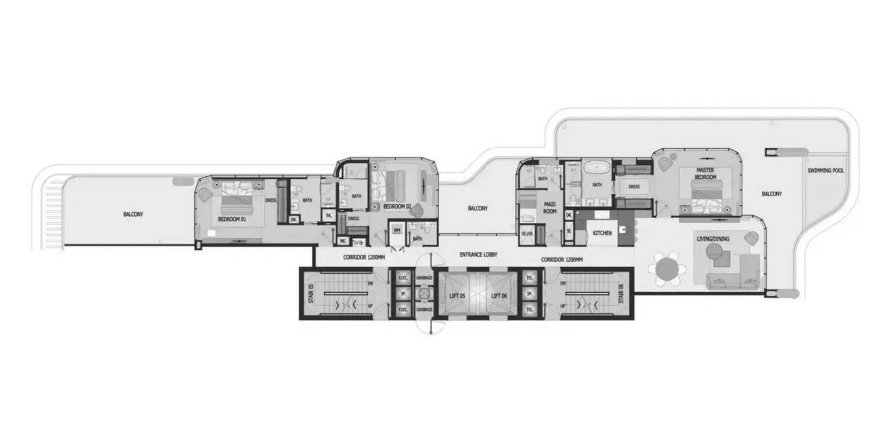 Palm Jumeirah, Dubai, UAE의 아파트 침실 3개, 345.88제곱미터 번호 714849