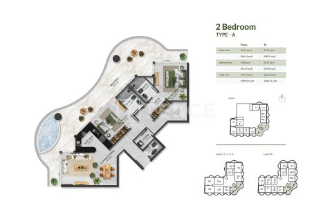 Wohnung zum Verkauf in Al Marjan Island, Ras Al Khaimah, VAE 1 Schlafzimmer, 77 m2 Nr. 693305 - Foto 16