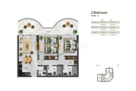 Wohnung zum Verkauf in Al Marjan Island, Ras Al Khaimah, VAE 1 Schlafzimmer, 77 m2 Nr. 693305 - Foto 18