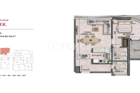 Dubai, BAE’de satılık daire 1 yatak odası, 70 m² No 740695 - fotoğraf 18