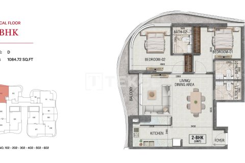 Dubai, BAE’de satılık daire 1 yatak odası, 70 m² No 740695 - fotoğraf 21