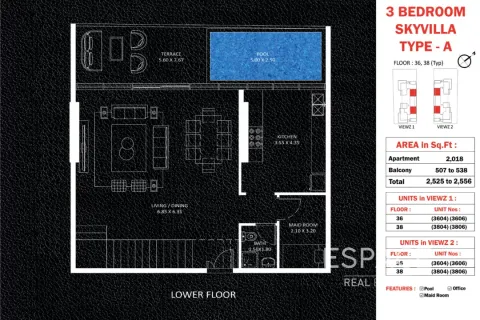 Apartment sa Jumeirah Lake Towers, Dubai, UAE 3 silid-tulugan, 237 sq.m. № 649936 - larawan 16