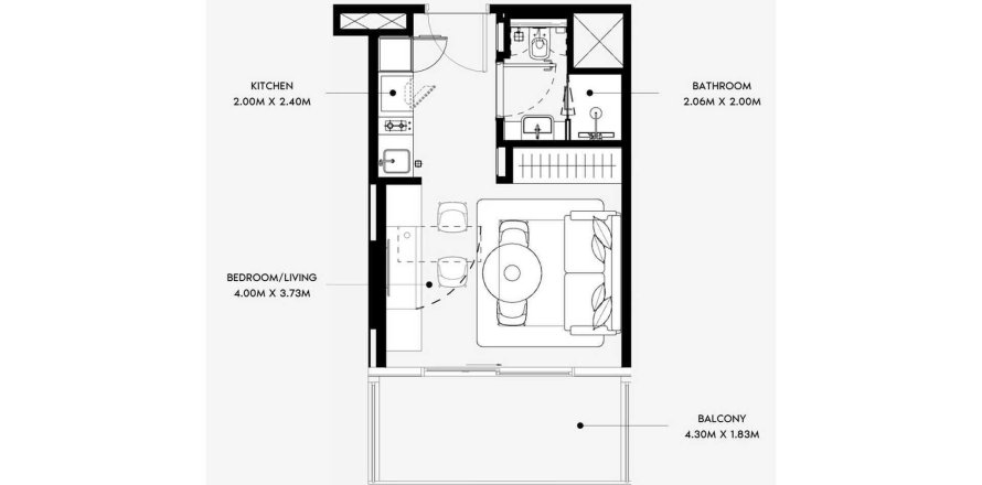 Apartamento en Al Jaddaf, Dubai, EAU 1 habitación, 31.11 m² № 646079