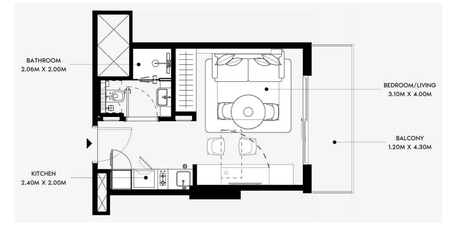 Apartamento en Al Jaddaf, Dubai, EAU 1 habitación, 31.11 m² № 634018