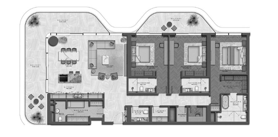 Διαμέρισμα σε The Arthouse στην Saadiyat Island, Abu Dhabi, ΗΑΕ 3 υπνοδωμάτια, 263 τ.μ. Αρ. 758556