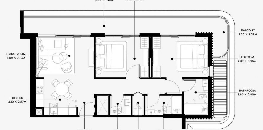 Apartment in Azizi Sakandar in Jebel Ali, Dubai, UAE 2 bedrooms, 102.34 sq.m. № 619584