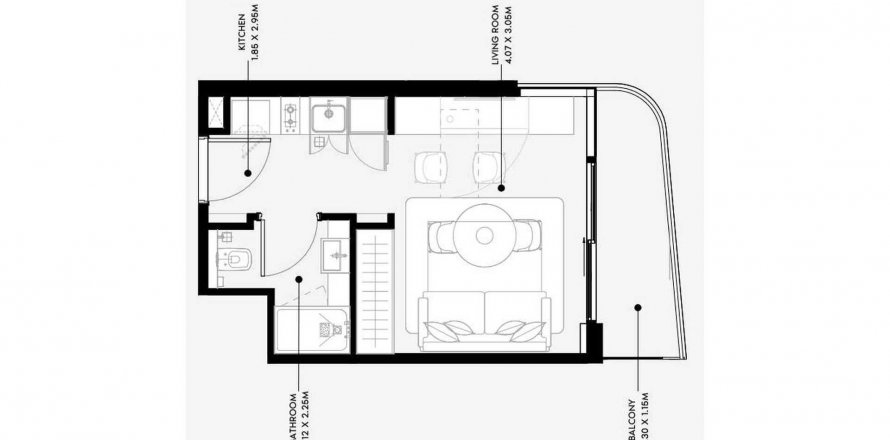 Apartment in Azizi Sakandar in Jebel Ali, Dubai, UAE 1 room, 31.5 sq.m. № 619578