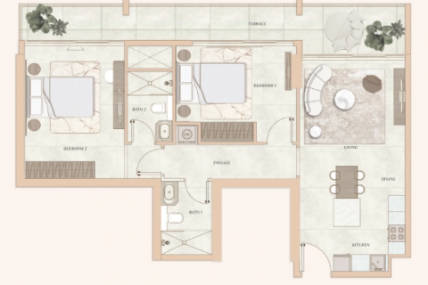 Apartmen di Dubai, UAE 2 bilik tidur, 103 meter persegi № 603929 - foto 17