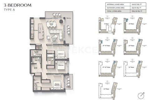 Appartamento in vendita a Al Marjan Island, Ras Al Khaimah, EAU 2 camere da letto, 128 mq. № 706246 - foto 25