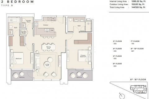 Byt v Business Bay, Dubai, SAE 2 ložnice, 138 m² Č.: 565119 - fotografie 20