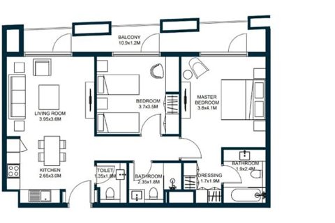 Appartement à vendre à  Aljada, Sharjah, EAU 2 chambres, 95.04 m2 № 748727 - photo 21