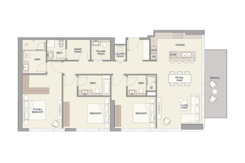 Apartemen di Business Bay, Dubai, UEA 1 ruangan, 51 m2 nomor 689790 - foto 7