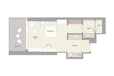 Apartemen di Business Bay, Dubai, UEA 1 ruangan, 51 m2 nomor 689790 - foto 4