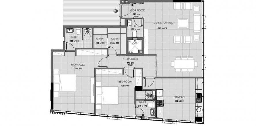 Byt v Palatium Residences v Jumeirah Village Circle, Dubai, SAE 2 ložnice, 121.05 m² Č.: 518357