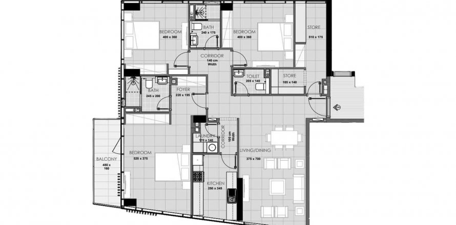 Apartament në Palatium Residences në Jumeirah Village Circle, Dubai, Emiratet e Bashkuara Arabe 3 dhoma gjumi, 142.33 m2. № 518359