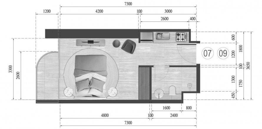 Byt v Guzel Towers v Jumeirah Village Triangle, Dubai, SAE 30.03 m² Č.: 564839