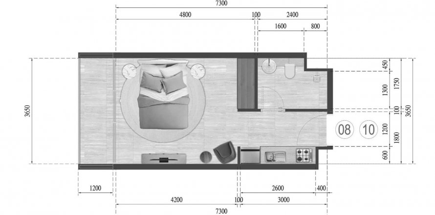 Apartment in Guzel Towers in Jumeirah Village Triangle, Dubai, UAE 32.55 sq.m. № 564840