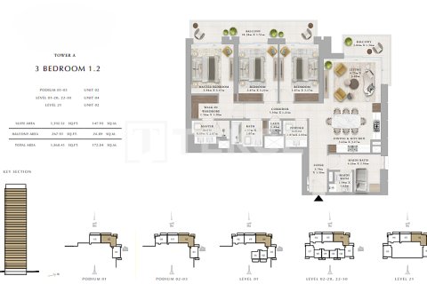Apartment til salg i Dubai, UAE 2 soveværelser, 119 kvm № 680108 - foto 13