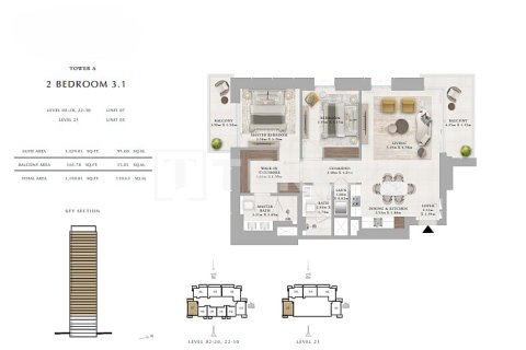 Apartamento en venta en Dubai, EAU 3 dormitorios, 186 m2 № 680109 - foto 12