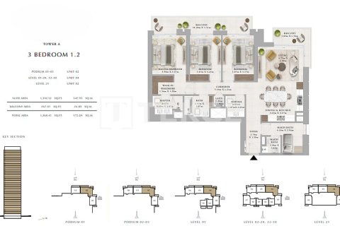 Apartamento en venta en Dubai, EAU 3 dormitorios, 186 m2 № 680109 - foto 13