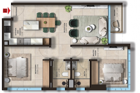 Apartament në Dubai, Emiratet e Bashkuara Arabe 2 dhoma gjumi, 81 m2. № 611549 - Foto 10