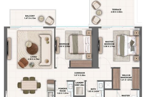 Apartment sa Silva by Emaar sa Dubai Creek Harbour (The Lagoons), UAE 1 silid-tulugan, 69 sq.m. № 704838 - larawan 9