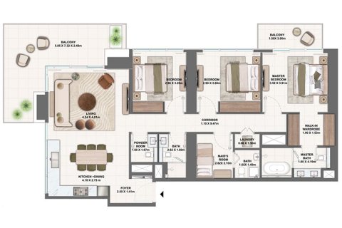 Apartment sa Silva by Emaar sa Dubai Creek Harbour (The Lagoons), UAE 1 silid-tulugan, 69 sq.m. № 704838 - larawan 10