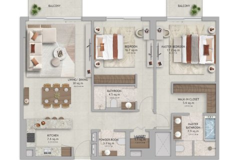 Apartmán v Dubai Land, SAE 1 spálňa, 83 m2 č. 704297 - Fotografia 17