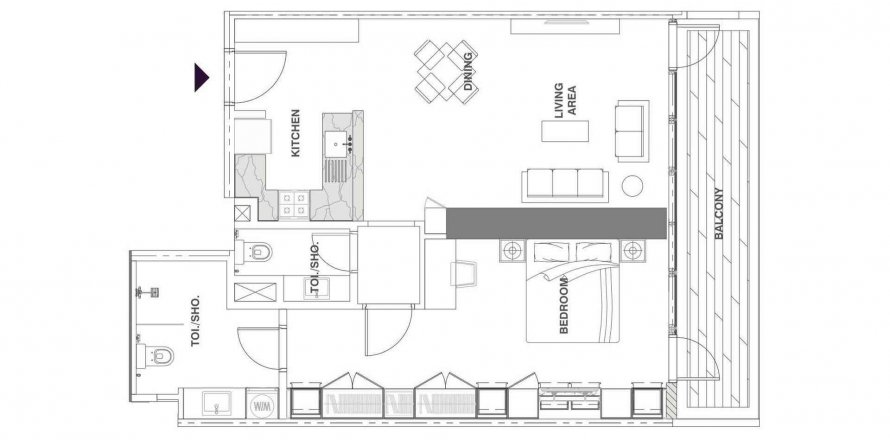 Byt v MBL Signature v Jumeirah Lake Towers, Dubai, SAE 1 ložnice, 86.96 m² Č.: 564720