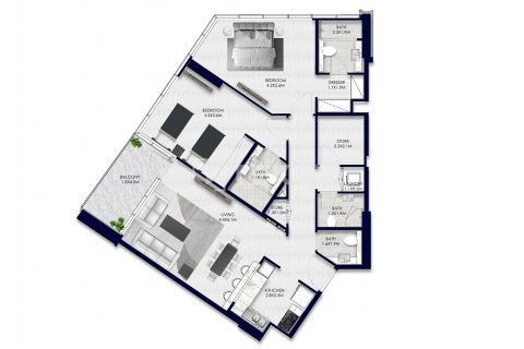 Střešní byt na Yas Island, Abu Dhabi, SAE 3 ložnice, 171 m² Č.: 578418 - fotografie 11