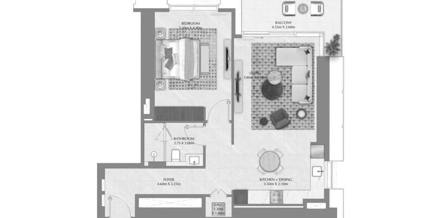 Квартира в Lyvia By Palace в Dubai Creek Harbour (The Lagoons), Дубай, ОАЭ 2 комнаты, 84.9м2 № 645498