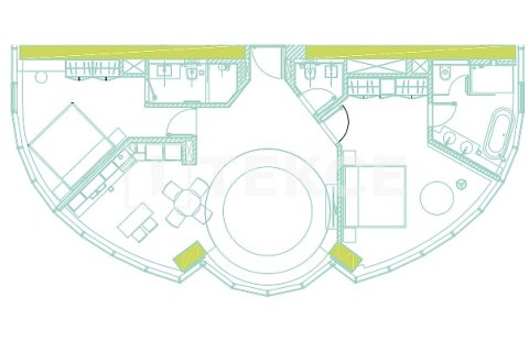 Kattohuoneisto Business Bay, Dubai, Arabiemiraatit 1 makuuhuone, 60 m2 № 678556 - kuva 12