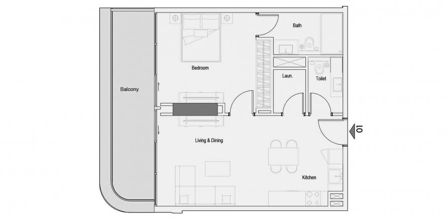 Byt v One Park Square v Jumeirah Village Circle, Dubai, SAE 1 ložnice, 73.34 m² Č.: 571656