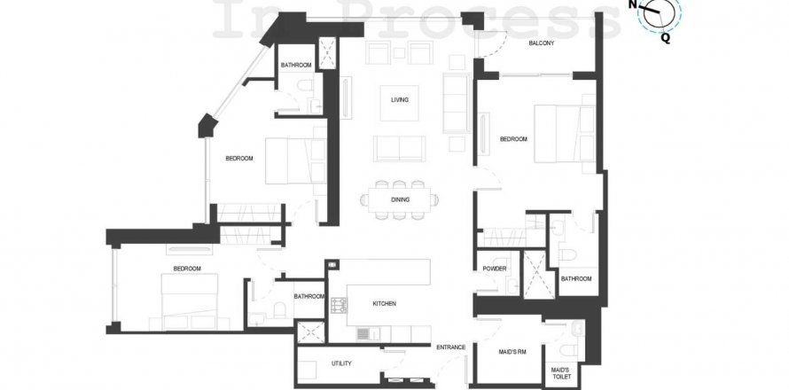 Apartemen di WAVES OPULENCE di Mohammed Bin Rashid City, Dubai, UEA 3 kamar tidur, 161.93 m2 nomor 269740