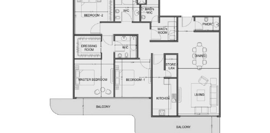 Korter asukohaga One Residences asukohaga Al Reem Island, Abu Dhabi, AÜE: 3 magamistoaga, 186 m² Nr 697095