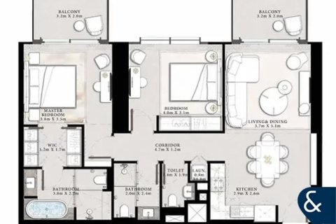 Byt v Downtown Dubai (Downtown Burj Dubai), SAE 2 ložnice, 118 m² Č.: 667136 - fotografie 11