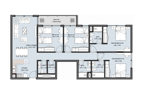 Byt v Masdar City, Abu Dhabi, SAE 1 ložnice, 45 m² Č.: 732805 - fotografie 12