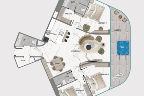 Majan, Dubai, BAE’de satılık daire 1 oda, 36 m² No 732807 - fotoğraf 6
