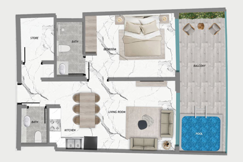 Majan, Dubai, BAE’de satılık daire 1 oda, 36 m² No 732807 - fotoğraf 9